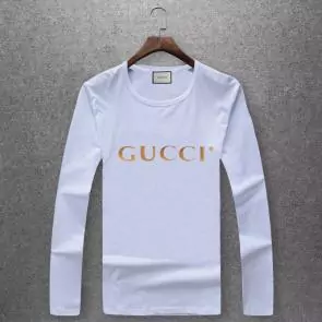 gucci t-shirt sweatshirt pullover long sleeve white gold logo